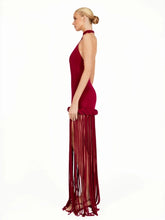 Load image into Gallery viewer, Halter Rope Fringe Dress