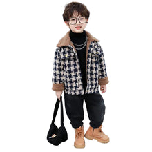 Load image into Gallery viewer, Blue Houndstooth Patch Coat