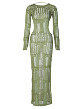 Load image into Gallery viewer, Knitted Crochet Backless Maxi Dress-Modern Baby Las Vegas