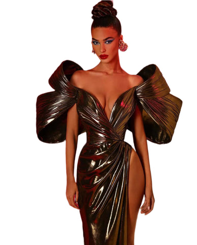 3D Ribbon Shoulder Dress-Modern Baby Las Vegas