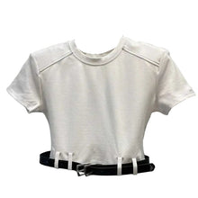 Load image into Gallery viewer, Black Belted Crop Top