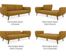 Load image into Gallery viewer, Ribbed Mustard Linen Sleeper Sofa-Modern Baby Las Vegas