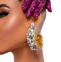 Load image into Gallery viewer, Elegant Crystal Exaggerated Hoop Earrings-Modern Baby Las Vegas
