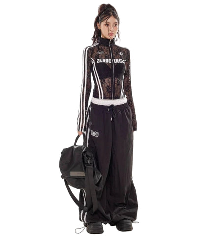 Lace Striped Patch Top-Modern Baby Las Vegas