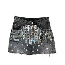 Load image into Gallery viewer, Sequin Denim Skirt-Modern Baby Las Vegas