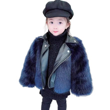 Load image into Gallery viewer, Leather Patch Fur Coat