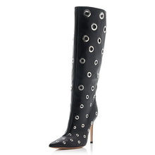 Load image into Gallery viewer, Leather Metal Hole Boots-Modern Baby Las Vegas
