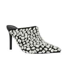 Load image into Gallery viewer, Black Crystal Stiletto Mules-Modern Baby Las Vegas