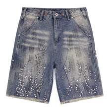Load image into Gallery viewer, Fire Beaded Denim Shorts