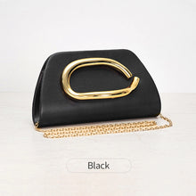 Load image into Gallery viewer, Gold Metal Buckle Leather Clutch