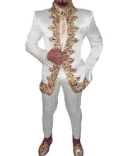 Load image into Gallery viewer, Royal Satin Beaded Suit