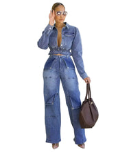 Load image into Gallery viewer, Patch Denim Pant Set