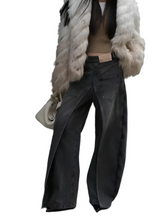 Load image into Gallery viewer, Vintage Patch Layered Baggy Wide Leg Jeans-Modern Baby Las Vegas