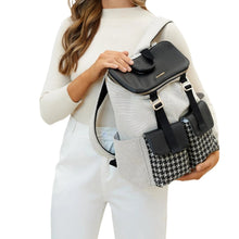 Load image into Gallery viewer, Houndstooth Patch Diaper Bag Backpack-Modern Baby Las Vegas
