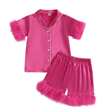 Load image into Gallery viewer, Satin Lined Pajama Shorts Set