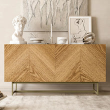 Load image into Gallery viewer, Wood Herringbone Design Cabinet-Modern Baby Las Vegas
