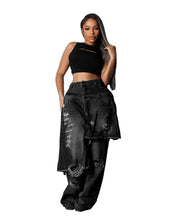 Load image into Gallery viewer, Ripped Patch Layered Denim Jeans