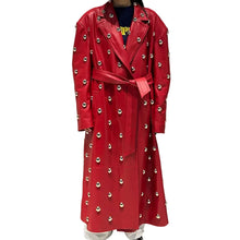 Load image into Gallery viewer, Leather Rivet Trench Coat