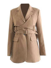 Load image into Gallery viewer, Irregular Belted Blazer Jacket-Modern Baby Las Vegas