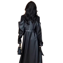 Load image into Gallery viewer, Patch Leather Trench Coat-Modern Baby Las Vegas