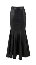 Load image into Gallery viewer, Leather Midi Mermaid Skirt-Modern Baby Las Vegas