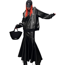 Load image into Gallery viewer, Leather Midi Mermaid Skirt-Modern Baby Las Vegas