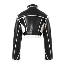Load image into Gallery viewer, Leather Fur Buckle Jacket-Modern Baby Las Vegas