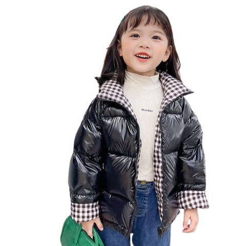 Black Plaid Puffer Coat-Modern Baby Las Vegas