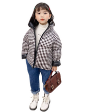 Load image into Gallery viewer, Black Plaid Puffer Coat-Modern Baby Las Vegas