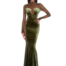 Load image into Gallery viewer, Velvet Mesh Patch Dress-Modern Baby Las Vegas