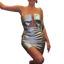 Load image into Gallery viewer, Futuristic Short Leather Dress-Modern Baby Las Vegas