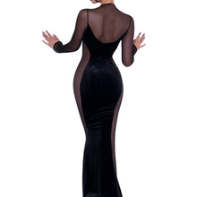 Load image into Gallery viewer, Velvet Mesh Patch Dress-Modern Baby Las Vegas