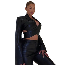 Load image into Gallery viewer, Crop Leather Wrap Top | Modern Baby Las Vegas
