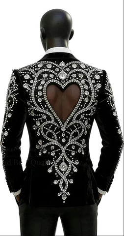 Royal Hollow Out Heart Design Suit