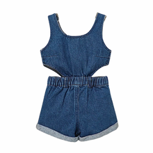 Load image into Gallery viewer, Denim Hollow Out Jumpsuit
