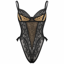 Load image into Gallery viewer, Leopard Lace Patch Bodysuit
