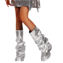 Load image into Gallery viewer, Baggy Metallic Platform Layered Boots
