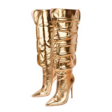 Load image into Gallery viewer, 3D Gold Metallic Goat Letter Boots | Modern Baby Las Vegas
