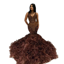 Load image into Gallery viewer, Crystal Ruffle Mermaid Dress
