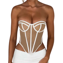 Load image into Gallery viewer, Lined Contrast Corset Top
