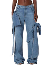 Load image into Gallery viewer, Bowknot Denim Jeans
