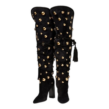 Load image into Gallery viewer, Gold Studded Knee Boots
