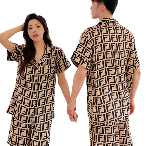 Luxury Letter Satin Pajamas-Modern Baby Las Vegas