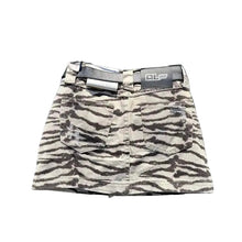 Load image into Gallery viewer, Zebra Print Denim Skirt
