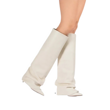 Load image into Gallery viewer, Short Layered Knee-High Boots
