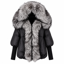 Load image into Gallery viewer, Fox Fur Collar Hooded Coat
