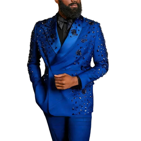 Black Crystal Beaded Suit