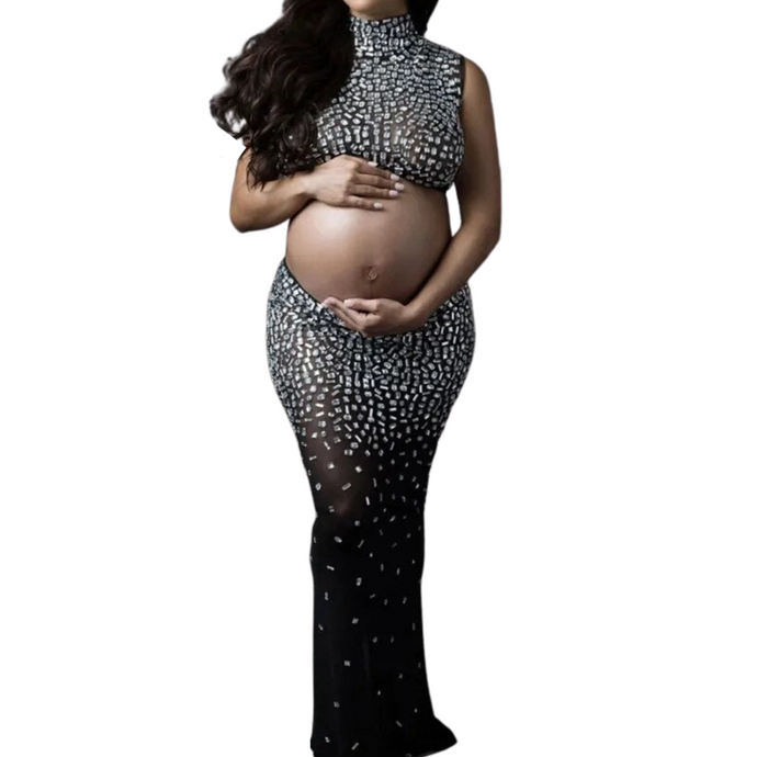Black Goddess Crystal Dress Set | Modern Baby Las Vegas