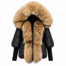 Load image into Gallery viewer, Fox Fur Collar Hooded Coat
