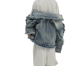 Load image into Gallery viewer, Fringe Line Denim Jacket
